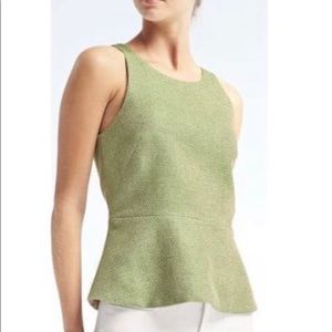 Banana Republic Sleeveless Peplum Tweed Top
